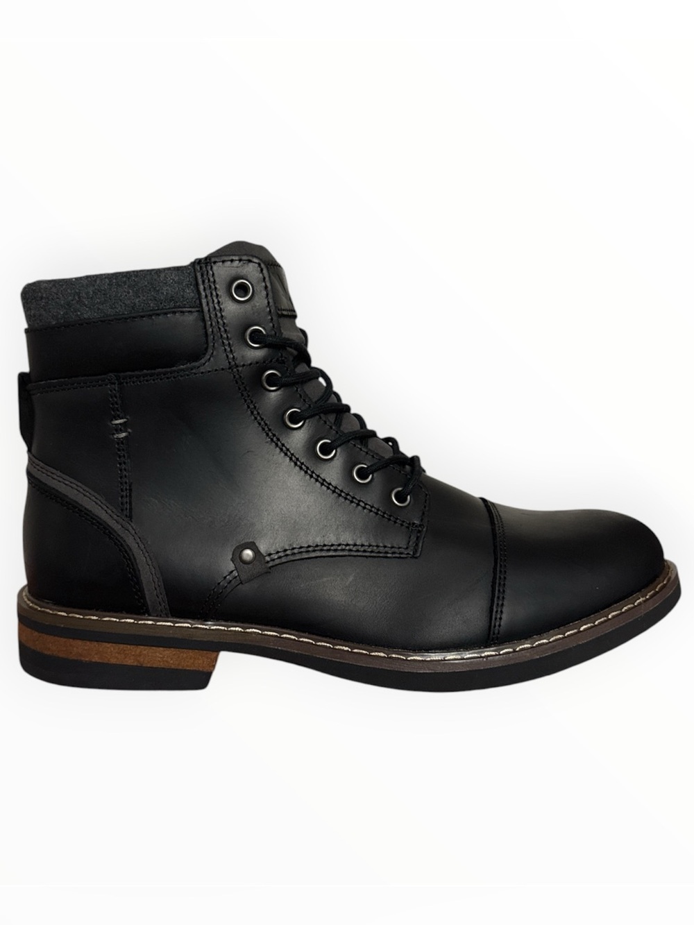 Territory Yukon Men’s Cap Toe Ankle Boots Black Leather Size 11 NEW Combat Work